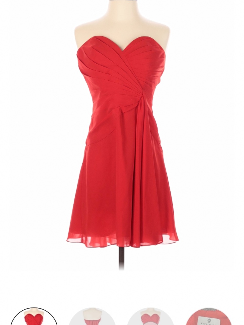 Faviana Red Strapless Coctail and Party Dress